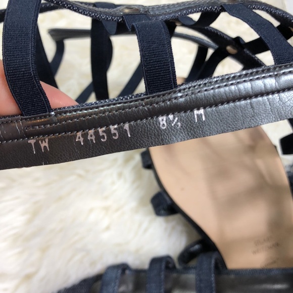 Stuart Weitzman Denim Gladiator Sandals Flat Cage   Zip Made in Spain - Picture 7 of 8